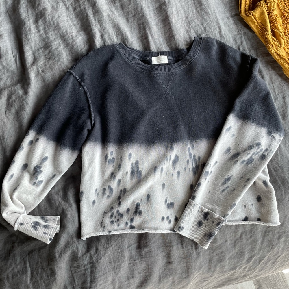 Cropped crewneck tie dye fade sweatshirt